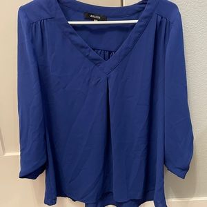 Blue v neck blouse